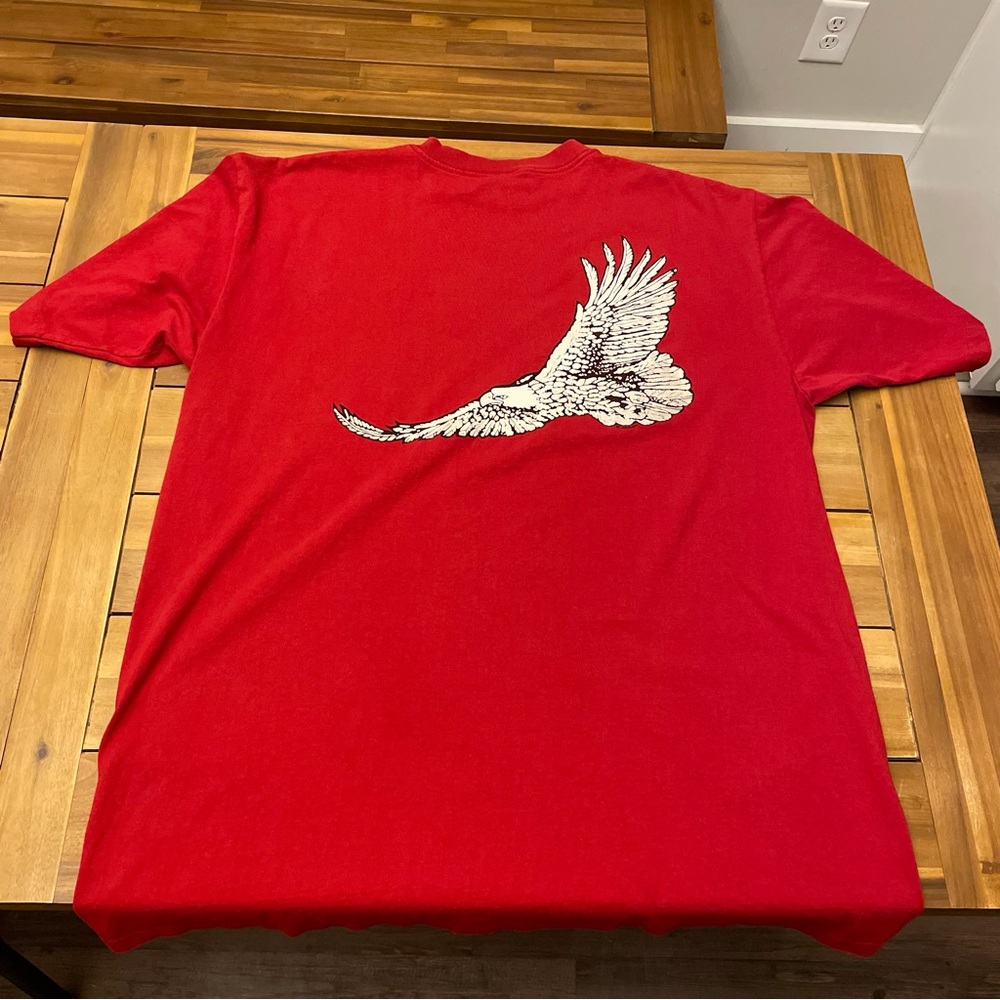 Vintage 90s Winston Cigarettes USA Made Eagle Promo Single Stitch Shirt 2XL Red